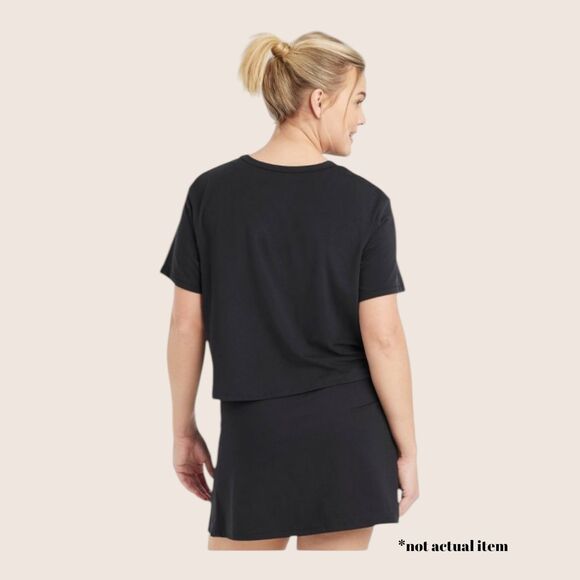 🖤 ALL IN MOTION ESSENTIAL CREWNECK SHORT SLEEVE TOP BLACK LARGE - Picture 5 of 8